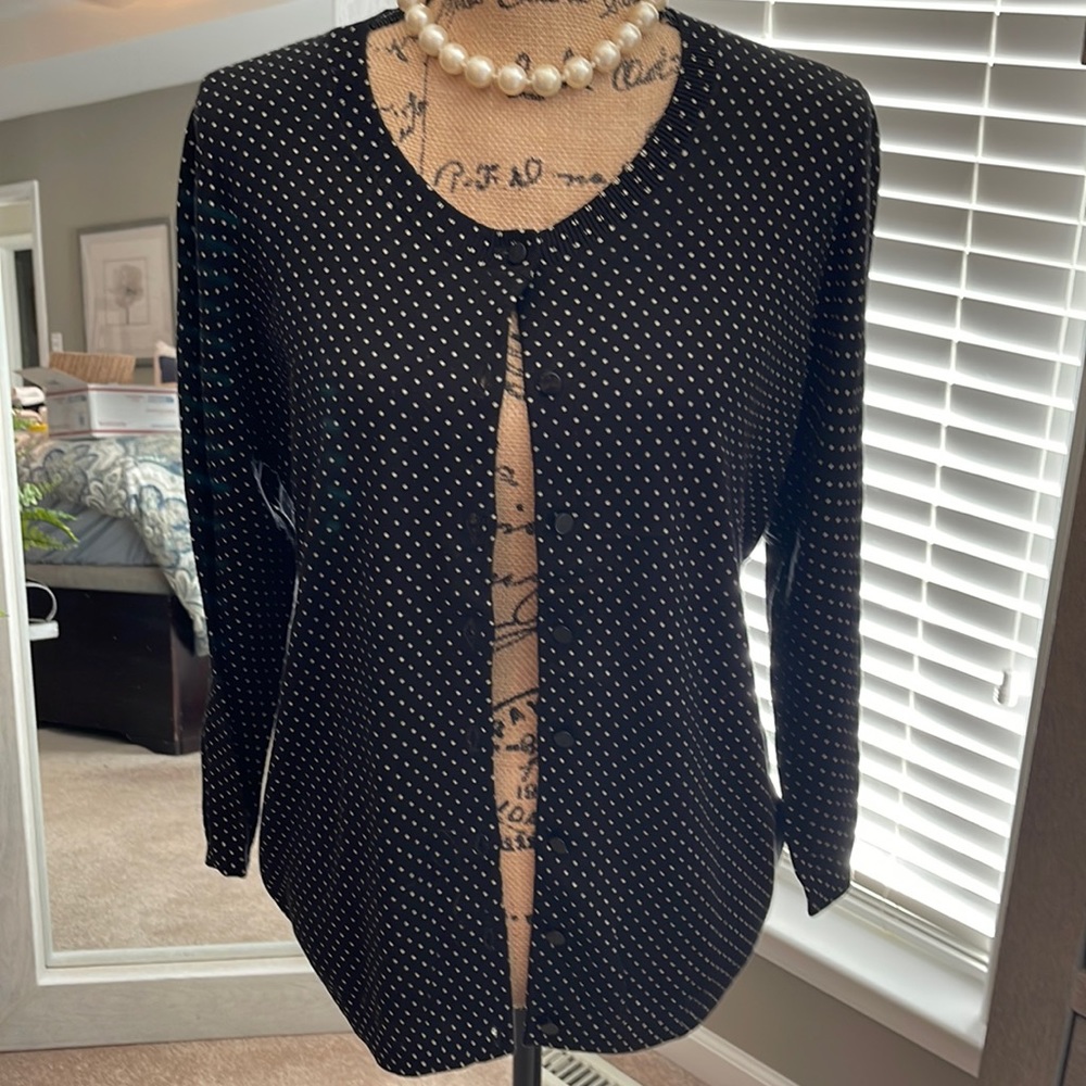 NWOT Talbots polka dotted cardigan size L